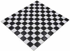 Mosaïque en céramique Échiquier noir blanc mat Carreau de mosaïque MOS18-0305