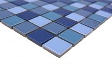 Mosaïque céramique bleu vert turquoise brillant Carreau de mosaïque MOS18-0408