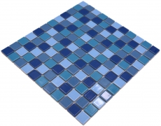 Mosaïque céramique bleu vert turquoise brillant Carreau de mosaïque MOS18-0408