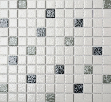 Céramique Mosaïque blanche noire grise structure Carreau de mosaïque salle de bain MOS18-0307