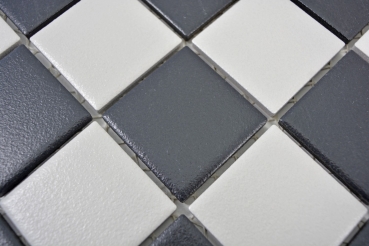 Motif à main Échiquier Mosaïque NATURELLE noir blanc MOS14-0103-R10_m
