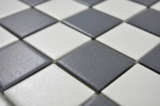Motif à main Échiquier Mosaïque NATURELLE noir blanc MOS14-0103-R10_m