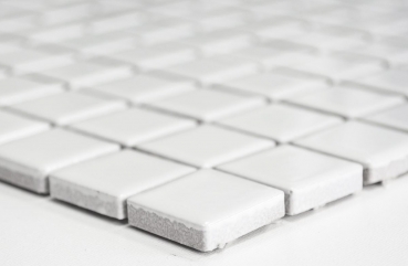 Échantillon manuel de mosaïque céramique Dossier de douche BLANC BRILLANT Carreau de salle de bains Dossier de cuisine MOS18D-0101_m