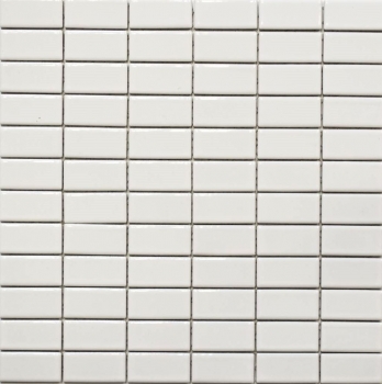 Motif main Mosaïque Carreau céramique baguettes blanc brillant Carrelage cuisine MOS24B-0101_m