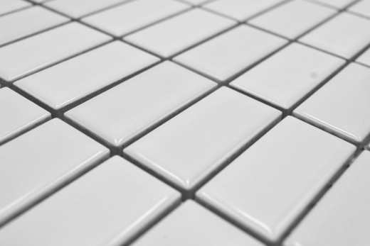Mosaïque en bâtonnets Carreau en céramique blanc brillant Carrelage cuisine MOS24B-0101