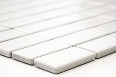 Motif main Mosaïque Carreau céramique baguettes blanc brillant Carrelage cuisine MOS24B-0101_m