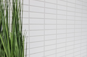 Motif main Carreau mosaïque Céramique baguettes blanc brillant Carrelage cuisine MOS24-0102_m