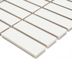 Motif main Carreau mosaïque Céramique baguettes blanc brillant Carrelage cuisine MOS24-0102_m