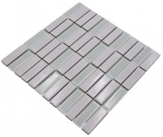 Bâtonnets Mosaïque Céramique Verre blanc menthe brillant Verre Carrelage MOS24-ST315