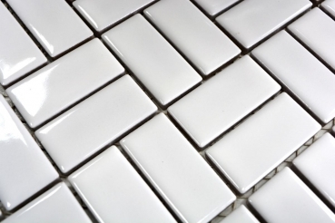 Motif main Mosaïque Céramique Moulin à vent blanc brillant Carreau de cuisine Carreau mural MOS24-CWM7WG_m