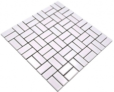 Windmühle Mosaïque Carreau céramique blanc brillant Carreau de cuisine Carreau mural Salle de bain - MOS24-CWM7WG
