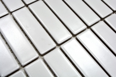 Échantillon manuel de mosaïque Carreau céramique baguettes blanc mat Revêtement de baignoire MOS24-0111_m