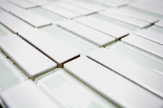 Mosaïque Carreau céramique baguettes blanc mat verre Revêtement de baignoire MOS24-ST325_f