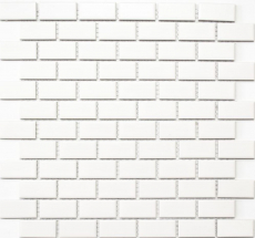 Mosaïque composite plaquette céramique Brick blanc mat revêtement de baignoire MOS24-03WM