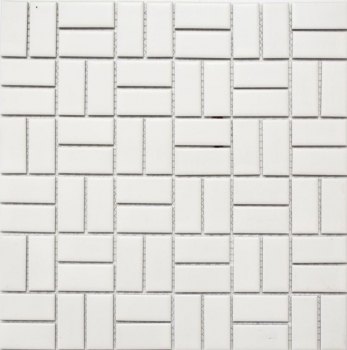 Motif main Mosaïque Céramique Moulin à vent blanc mat Revêtement de baignoire MOS24-CWM07WM_m