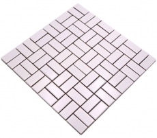 Windmühle Mosaïque Carreau céramique blanc mat Habillage de baignoire Carreau mural Salle de bain - MOS24-CWM07WM