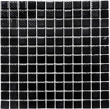 Echantillon manuel de mosaïque NOIR BRILLANT STRUCTURE Fond de cuisine anti-projections MOS18-CG123_m
