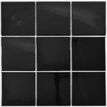 échantillon manuel de mosaïque carreau céramique noir brillant carreaux muraux carreaux salle de bain MOS23-0301_m