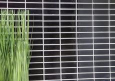 Bâtonnets Mosaïque Carreau céramique noir brillant Dos de douche MOS24-0302