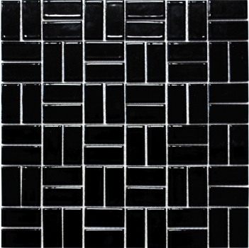 Motif main Mosaïque Céramique Moulin à vent noir brillant Carrelage WC Salle de bains MOS24-CWM8BG_m