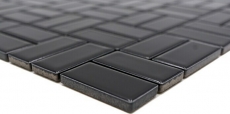 Windmühle Mosaïque Carreau céramique noir brillant WC Carreau salle de bain Carrelage cuisine mur - MOS24-CWM8BG