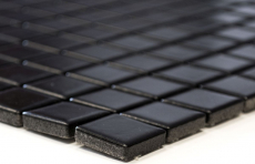 Motif manuel Carreau de mosaïque Céramique noire mate Miroir de fond de cuisine MOS18D-0311_m