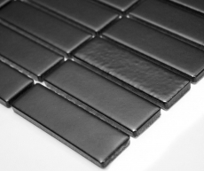 Mosaïque Céramique Bâtonnets noir mat Mosaïque murale fond de cuisine MOS24-0311_f