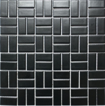 Motif main Mosaïque Céramique Moulin à vent noir mat Carrelage mural Carrelage salle de bain MOS24-CWM08BM_m