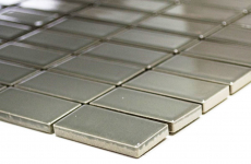Motif main Carreau de mosaïque Céramique gris métal baguettes métal brillant MOS24B-0204_m