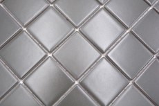 Céramique Mosaïque Carreau gris métal mat Dos de cuisine MOS16B-0211