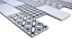 Échantillon manuel de mosaïque gris blanc noir Subway carreau de cuisine brillant MOS26M-0103_m