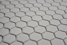 Mosaïque Céramique Hexagone gris clair non émaillé Mosaïque murale fond de cuisine MOS11A-0202-R10_f