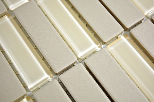 Mosaïque Carreau céramique bâtonnets beige clair non émaillé antidérapant verre mix receveur de douche carrelage de sol salle de bain - MOS24-1212-R10