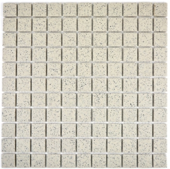 Motif manuel Carreau de mosaïque Céramique blanc crème moucheté non émaillé Carreau de douche Carreau de sol MOS18-0103-R10_m