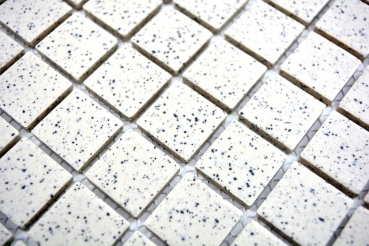 Motif manuel Carreau de mosaïque Céramique blanc crème moucheté non émaillé Carreau de douche Carreau de sol MOS18-0103-R10_m