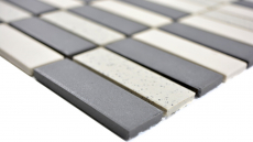 Échantillon manuel Carreau de mosaïque Céramique beige noir baguettes non émaillé Carreau de douche Carreau de sol MOS24-0113-R10_m