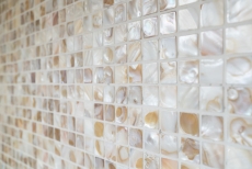 Mosaïque de nacre Mosaïque de coquillages blanc beige clair Paroi de douche MOS150-SM203