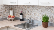 Mosaïque de nacre Mosaïque de coquillages blanc beige clair Paroi de douche MOS150-SM203