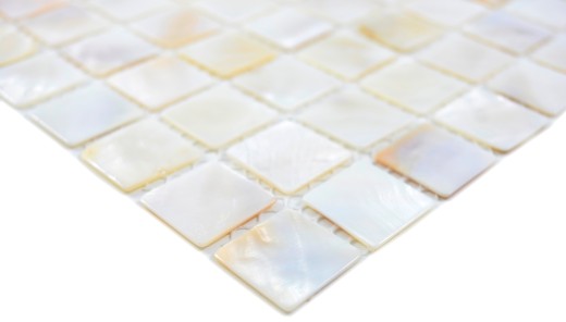 Mosaïque de nacre Mosaïque de coquillages blanc beige Paroi de douche MOS150-SM2525