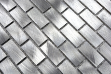 Mosaïque Carreau aluminium argent Brick Carreau de cuisine MOS48-0204