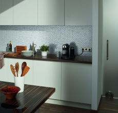 Mosaïque Carreau aluminium argent Brick Carreau de cuisine MOS48-0204