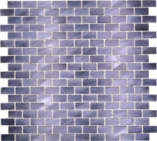 Mosaïque Carreau aluminium Brick noir Carrelage mural cuisine MOS48-0304