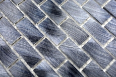 Mosaïque Carreau aluminium Brick noir Carrelage mural cuisine MOS48-0304