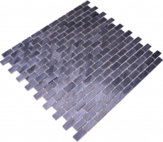 Mosaïque Carreau aluminium Brick noir Carrelage mural cuisine MOS48-0304