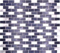 Mosaïque Carreau aluminium Brick noir Carrelage mural cuisine MOS48-0208