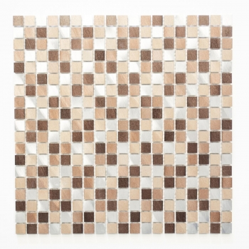 Échantillon manuel de mosaïque Carreau aluminium beige brun Alu cuivre Carrelage cuisine MOS49-A971_m