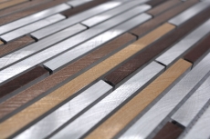 Mosaïque carreau aluminium beige marron composite cuivre carrelage mur cuisine MOS49-A981