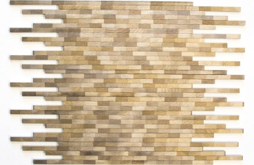 Motif main Carreau mosaïque aluminium brun composite Alu Brick brossé Coloured Dark MOS49-L103D_m