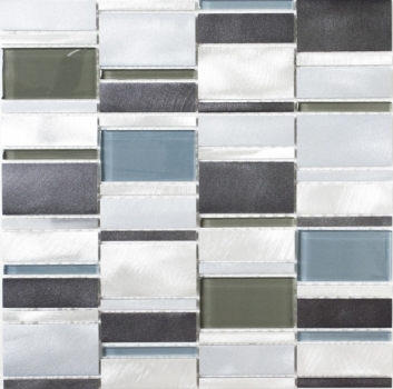 Motif à main Carreau de mosaïque Aluminium Translucide Combinaison Alu Mosaïque de verre Crystal brun MOS49-0205_m