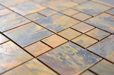 Motif main mosaïque carreau cuivre cuivre combinaison brun cuisine MOS49-1502_m